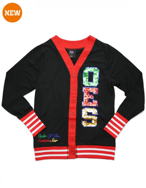 OES SEQUIN PATCH CARDIGAN